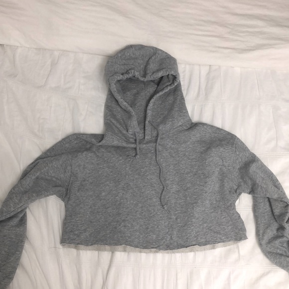 Out From Under Grey Cropped Hoodie - Picture 2 of 3
